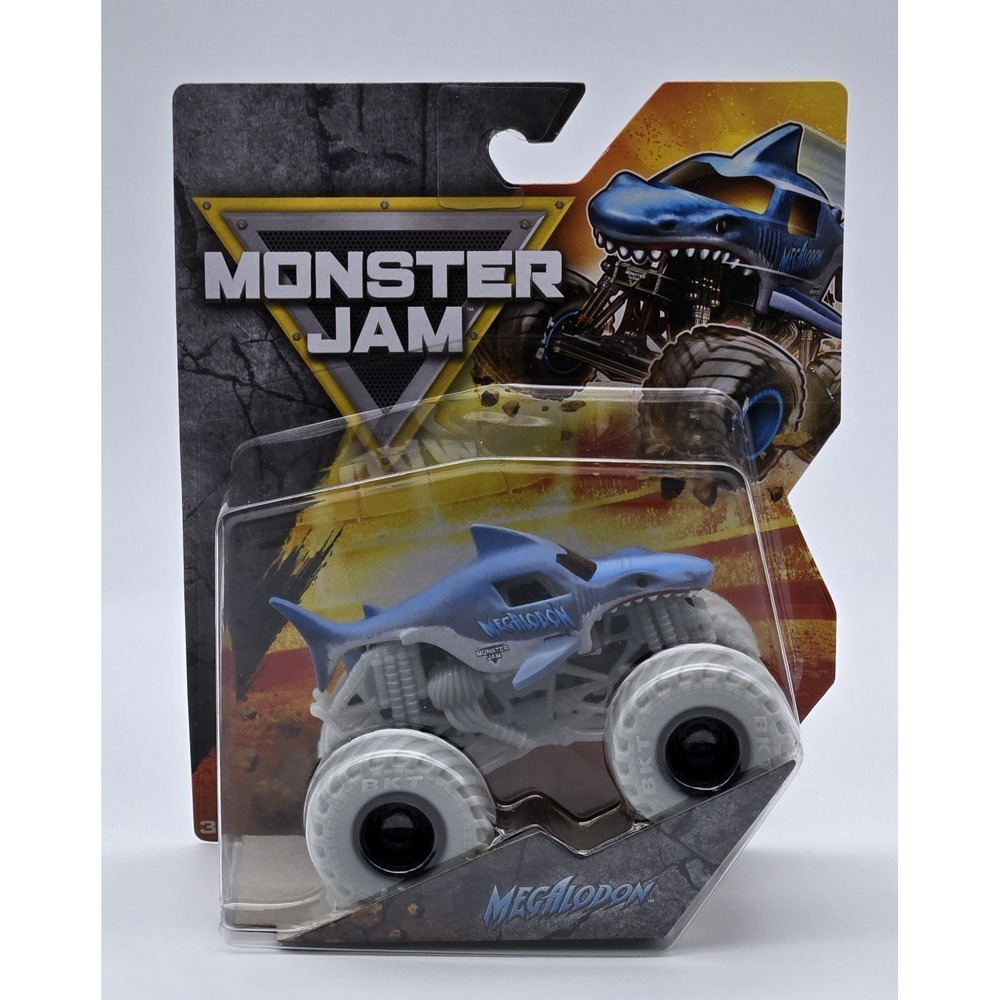 Monster Jam Megalodon Monster Truck 1:64 Series 1 Black Wheels White Tires